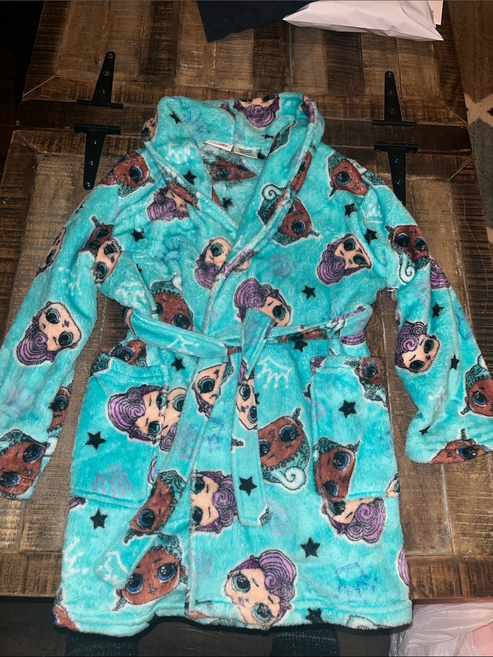 L.O.L. Surprise! Plush Turquoise Character Robe with Purple & Brown Accents